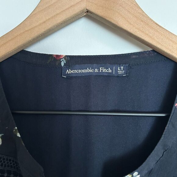 Abercrombie and Fitch Floral Lace Blue Mini Dress Size Large Tall - Picture 3 of 8